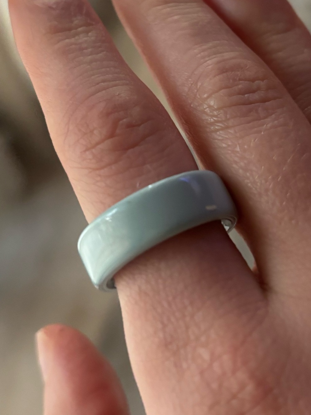 Oura Wide Ceramic Ring in Pale Blue